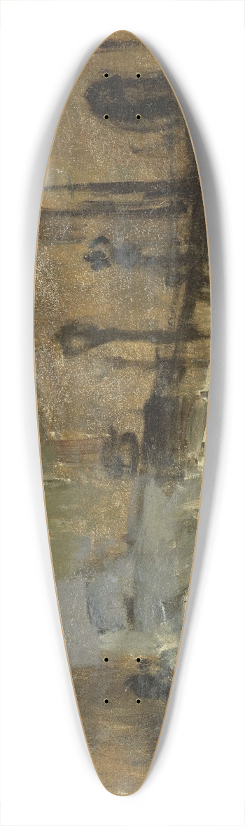 George Hendrik Breitner - De Baan in Rotterdam 39.3 inch art pintail longboard deck
