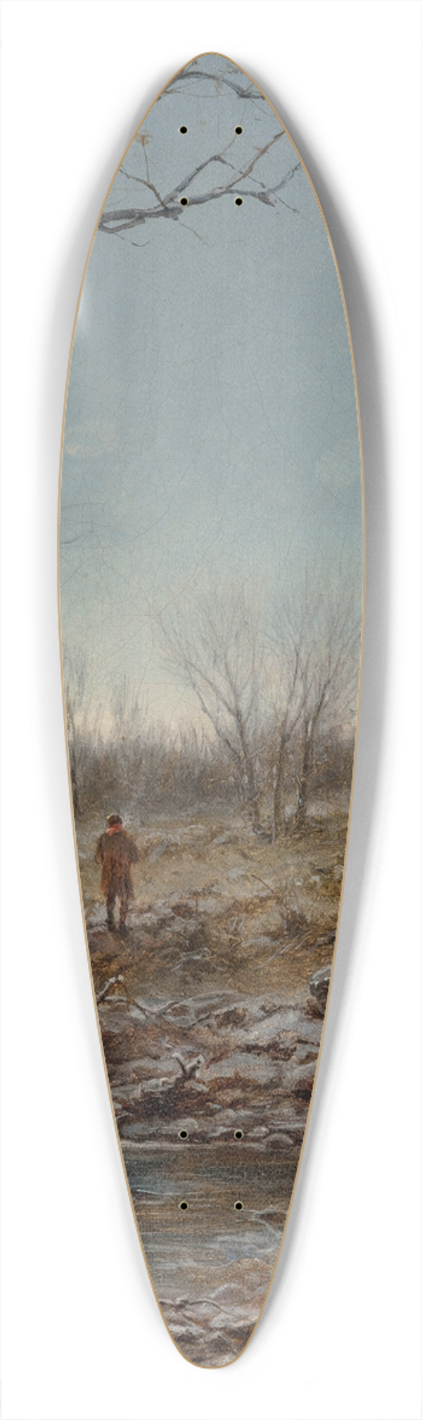 George Henry Boughton - Frosty Morning 39.3 inch art pintail longboard deck