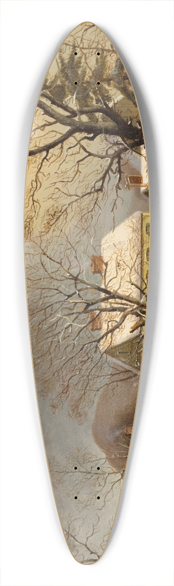 George Henry Durrie - Miles to Salem 39.3 inch art pintail longboard deck