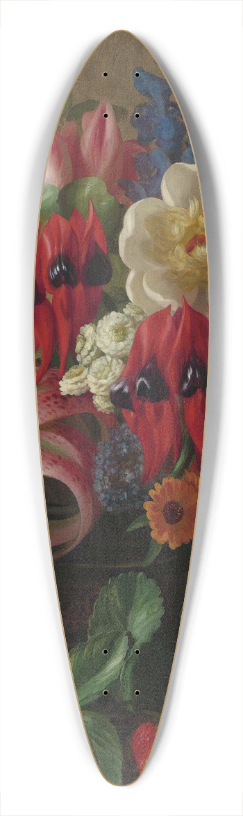 George Henry Hall - Still Life With Flowers And Strawberries 39.3 inch art pintail longboard deck