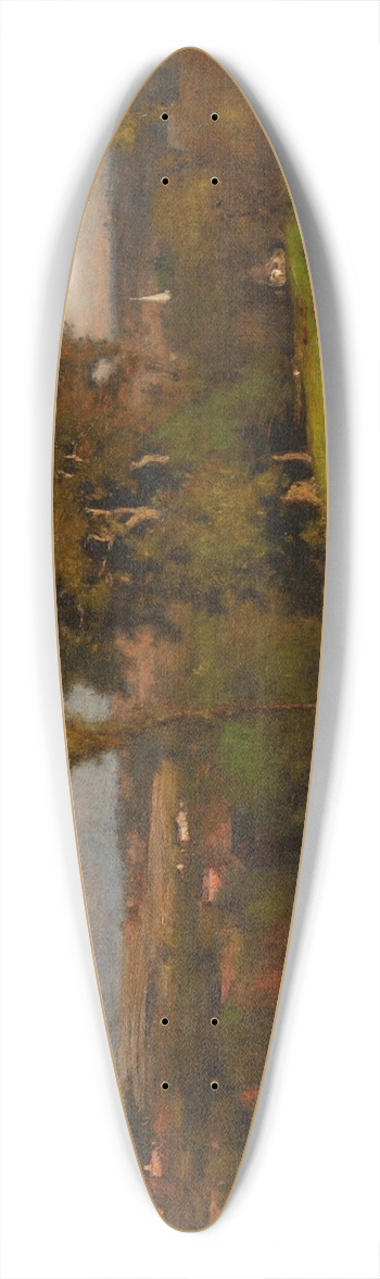 George Inness - Autumn Near Marshfield 39.3 inch art pintail longboard deck