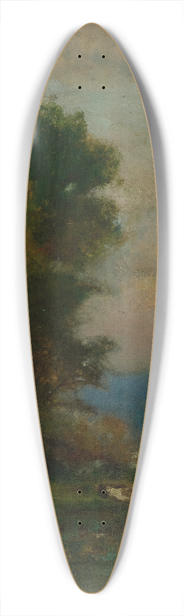 George Inness - Cows By A Stream 39.3 inch art pintail longboard deck