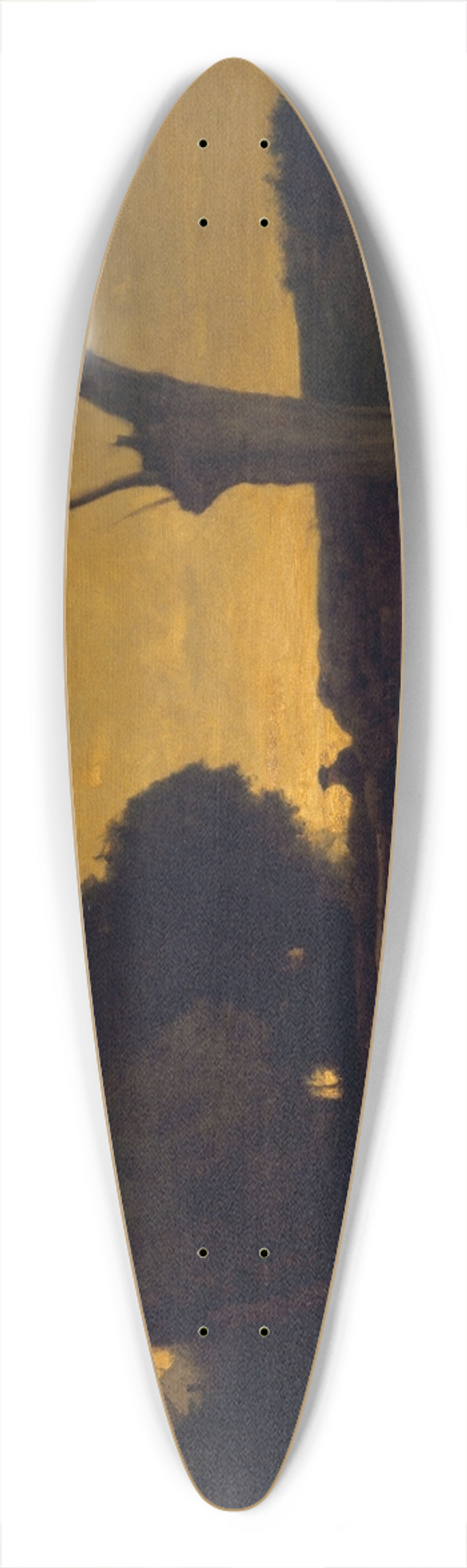 George Inness - Evening at Medfield, Massachusetts 39.3 inch art pintail longboard deck