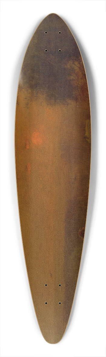 George Inness - Evening Glow 39.3 inch art pintail longboard deck