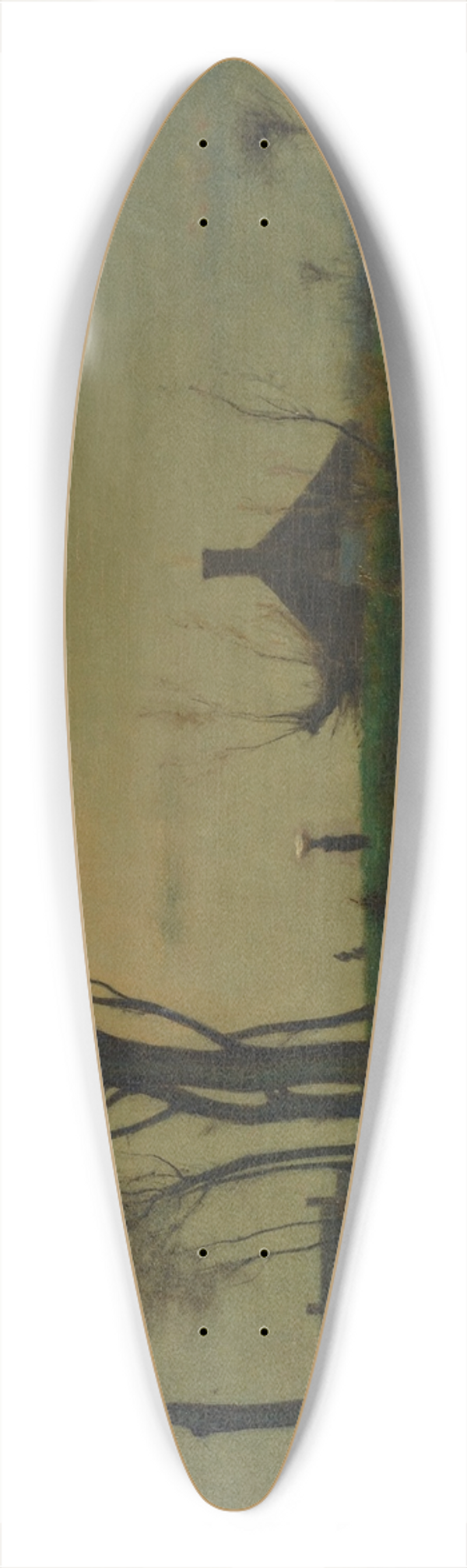 George Inness - Moonlight in Virginia 39.3 inch art pintail longboard deck