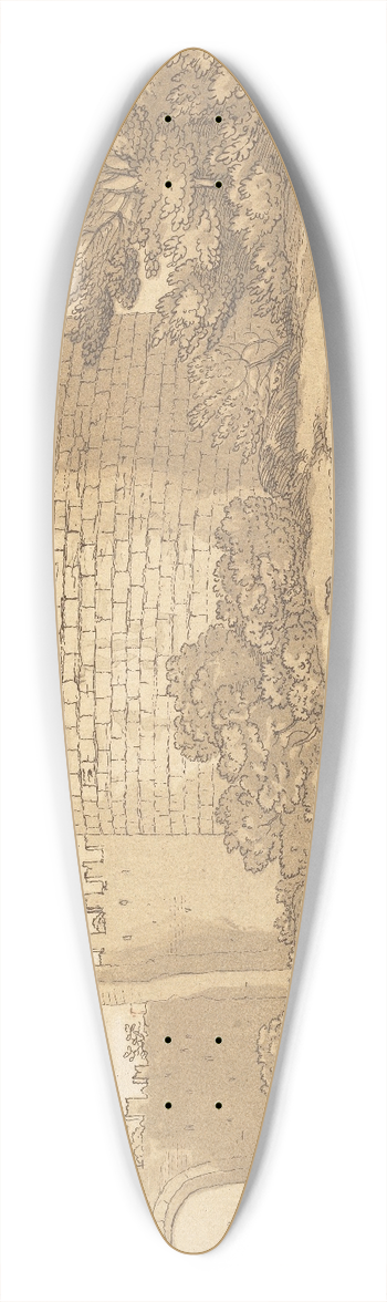George Knapton - Castle wall 39.3 inch art pintail longboard deck
