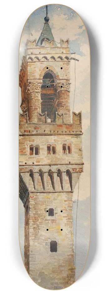 Cass Gilbert - Tower of Palazzo Vecchio, Florence, Italy 8.25 inch art skate deck