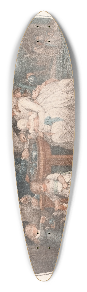 George Morland - A Tea Garden 39.3 inch art pintail longboard deck