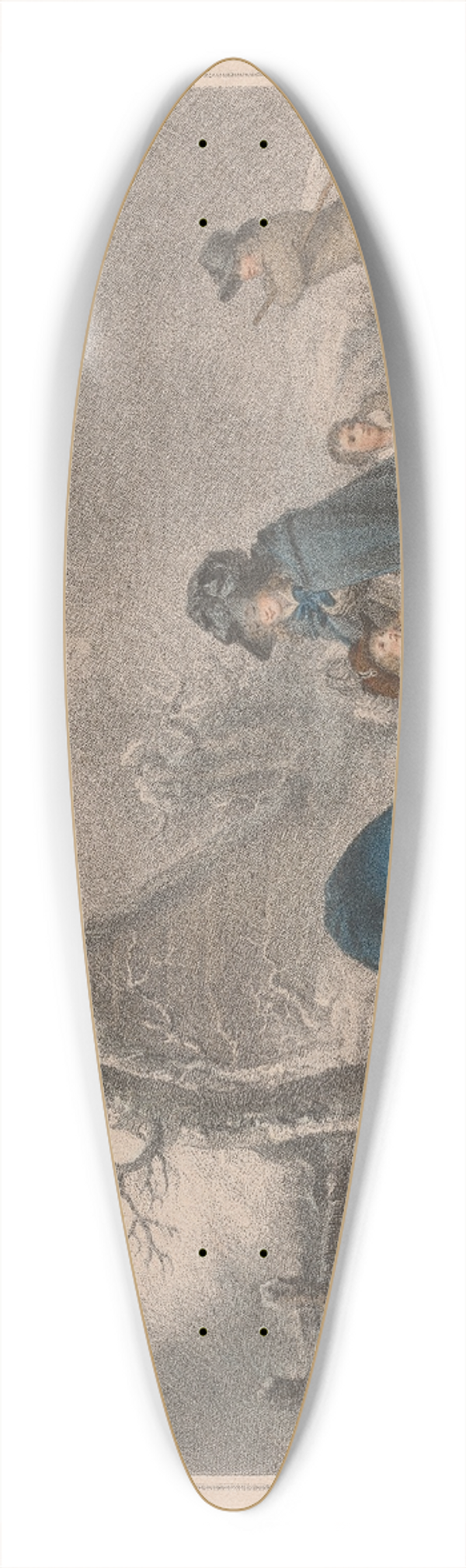 George Morland - Boys Skating 39.3 inch art pintail longboard deck