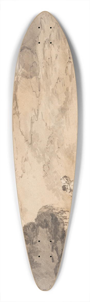 George Morland - Peasants in a Grotto 39.3 inch art pintail longboard deck