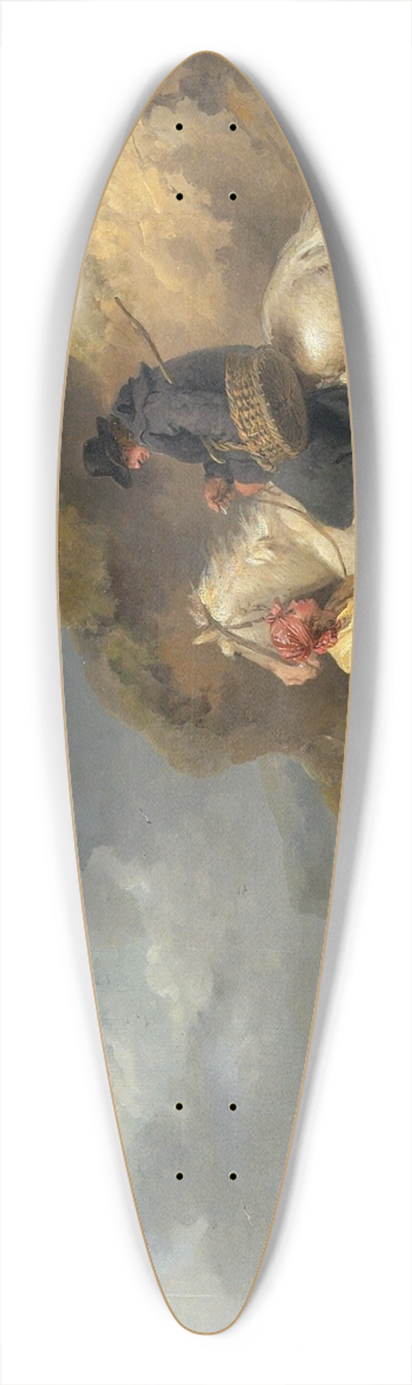 George Morland - Selling Fish 39.3 inch art pintail longboard deck