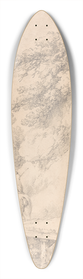 George Morland - Two Men on a Country Road 39.3 inch art pintail longboard deck