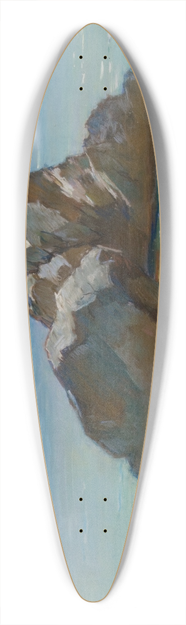 George Randolph Barse - The Sorrentia Peninsula from Capri 39.3 inch art pintail longboard deck