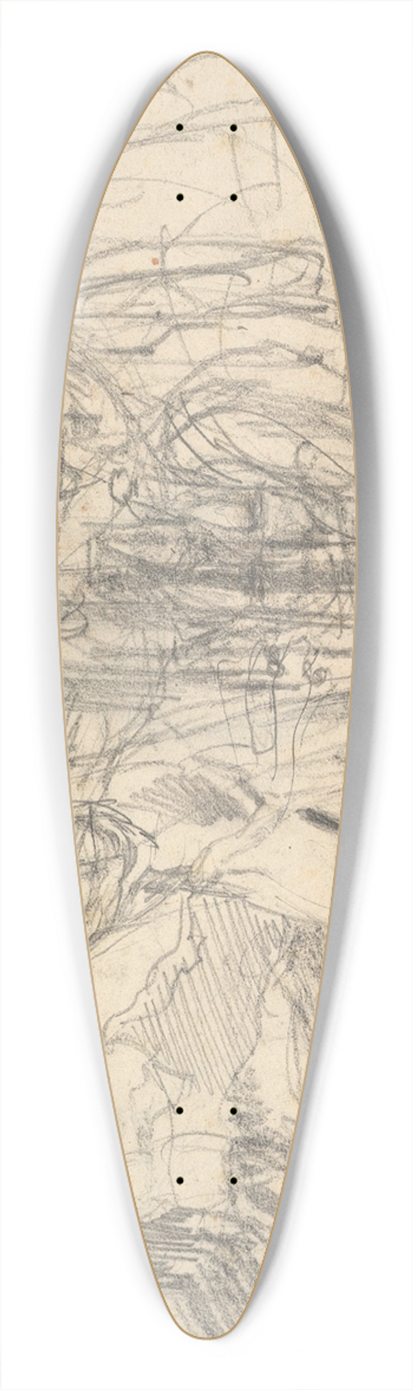 George Richmond - Studies of a Mans Right Leg, after Titian, and a Profile, for ComusThe Measure 39.3 inch art pintail longboard deck