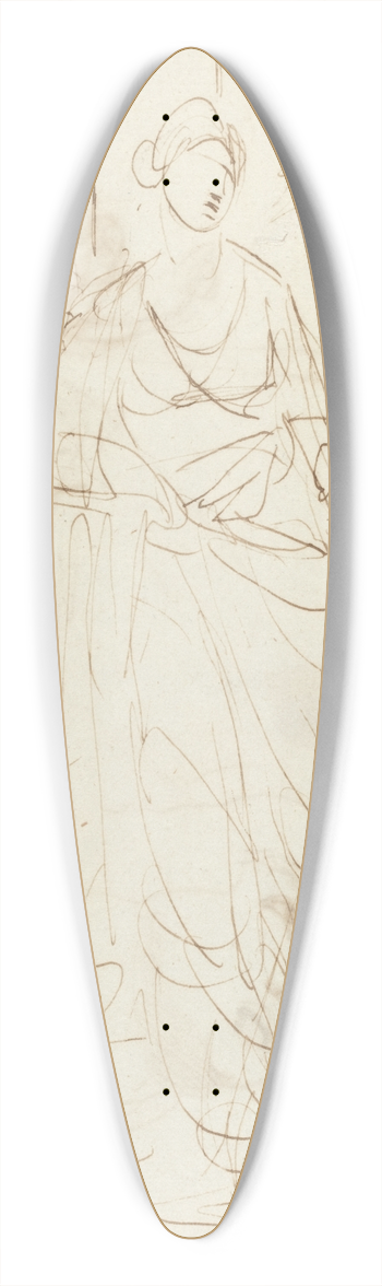 George Romney - An Elegant Lady in Classical Dress (recto) 39.3 inch art pintail longboard deck