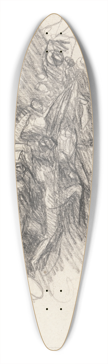 George Romney - Figure Composition Study 39.3 inch art pintail longboard deck