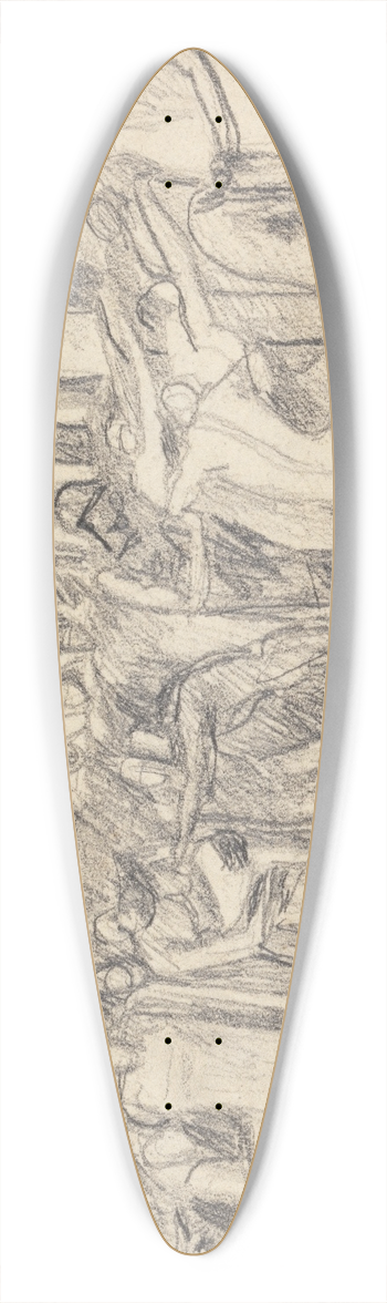 George Romney - Figure Composition Study 39.3 inch art pintail longboard deck