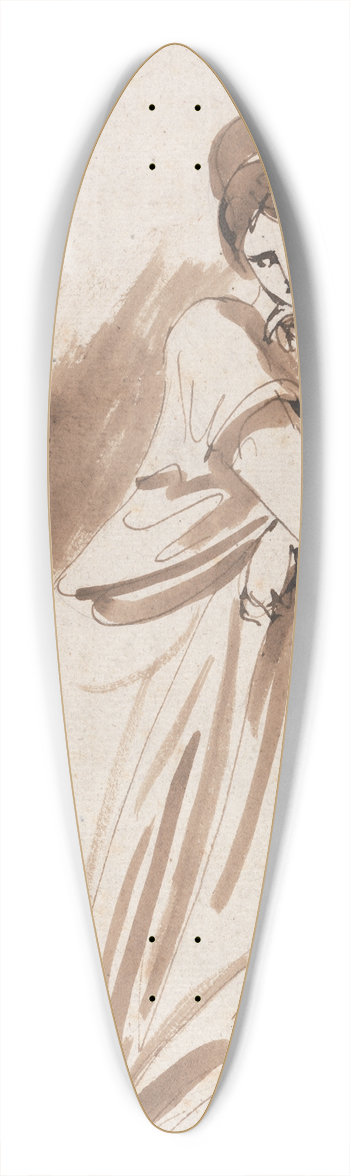 George Romney - Lady Leaning on a Column 39.3 inch art pintail longboard deck