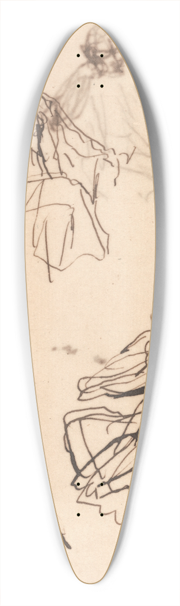 George Romney - Seated Woman: Three Studies 39.3 inch art pintail longboard deck