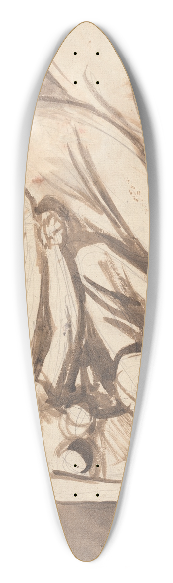George Romney - Three Young Witches 39.3 inch art pintail longboard deck
