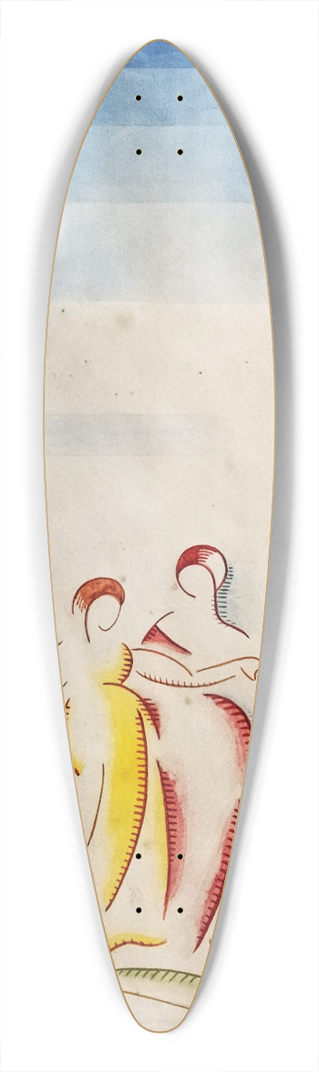 Georges Gaudion - The three Graces 39.3 inch art pintail longboard deck