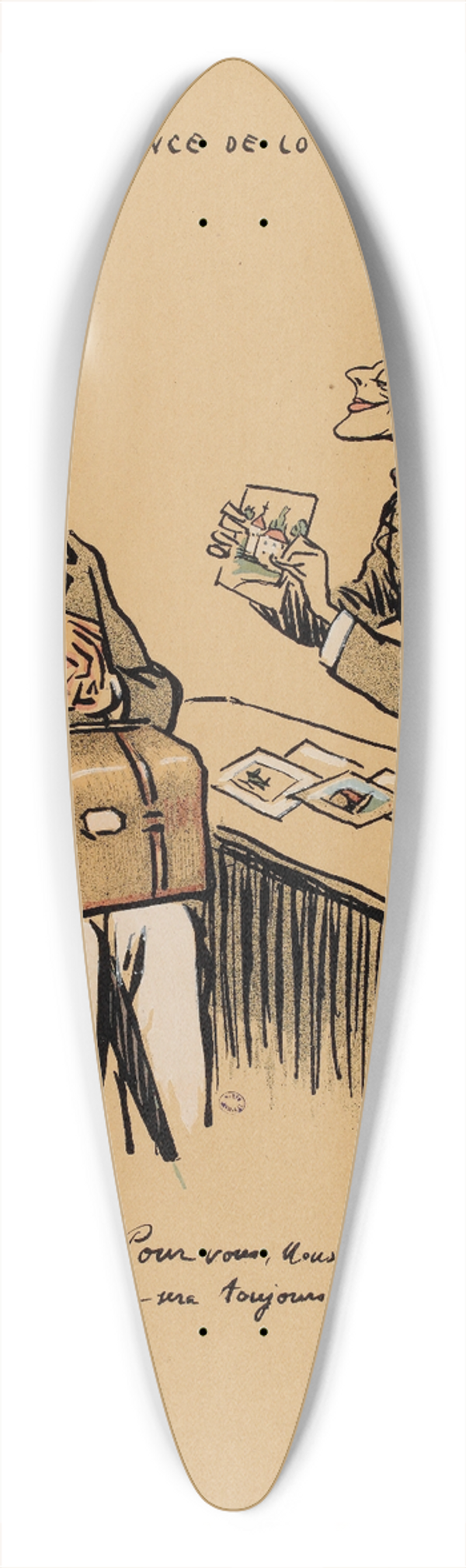 Georges Goursat (Sem) - Agence de location 39.3 inch art pintail longboard deck