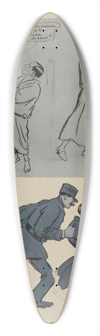 Georges Goursat (Sem) - Branle-bas au gaillard darrire 39.3 inch art pintail longboard deck