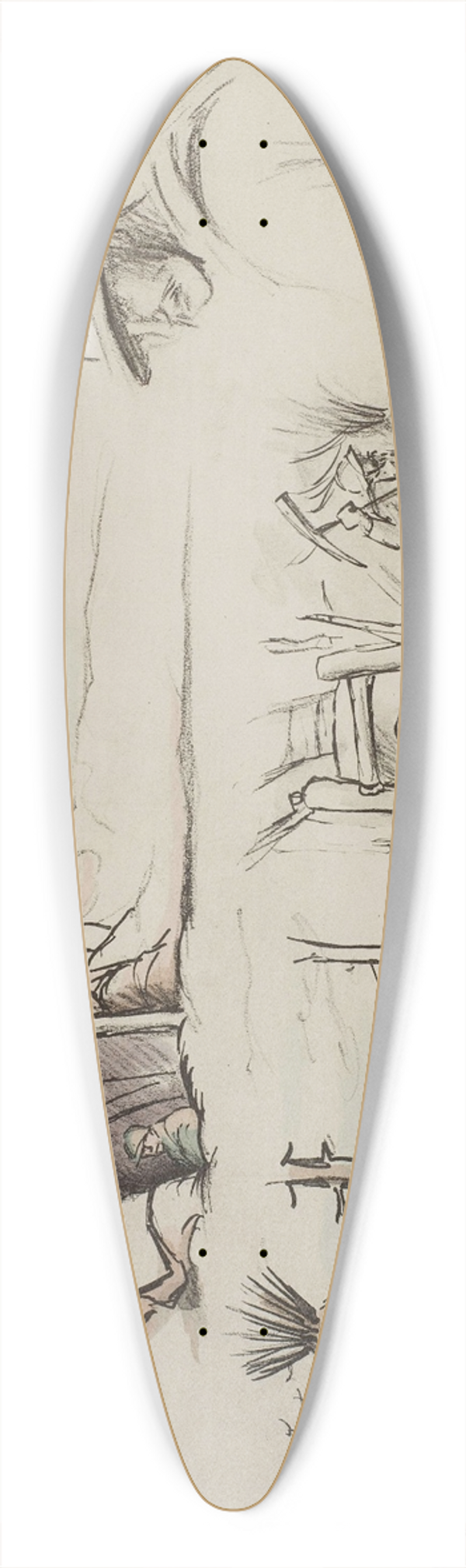 Georges Goursat (Sem) - Campement de spahis 39.3 inch art pintail longboard deck