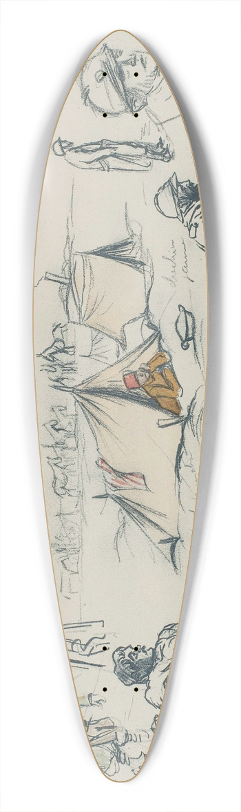 Georges Goursat (Sem) - Campement et croquis de soldats 39.3 inch art pintail longboard deck