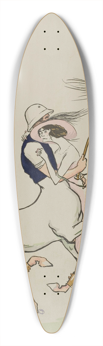 Georges Goursat (Sem) - Coco ; Gabrielle Chanel, Arthur Capel 39.3 inch art pintail longboard deck
