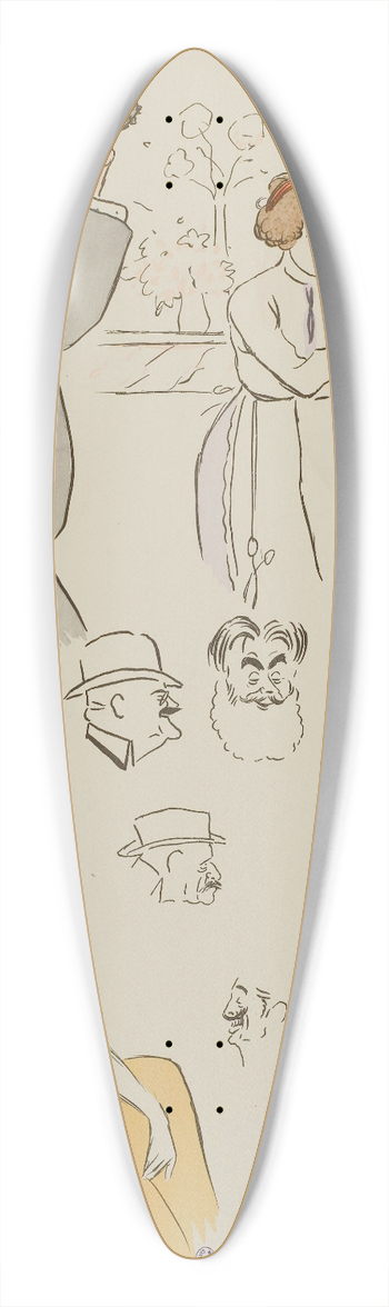 Georges Goursat (Sem) - dans le Hall  lHtel de Paris 39.3 inch art pintail longboard deck