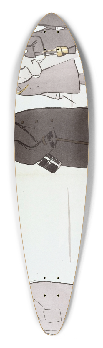 Georges Goursat (Sem) - Edouard VII, Auguste dArenberg, Antoine de Gontaut-Biron, le vicomte Emmanuel dHarcourt, le comte Hallez-Claparde 39.3 inch art pintail longboard deck