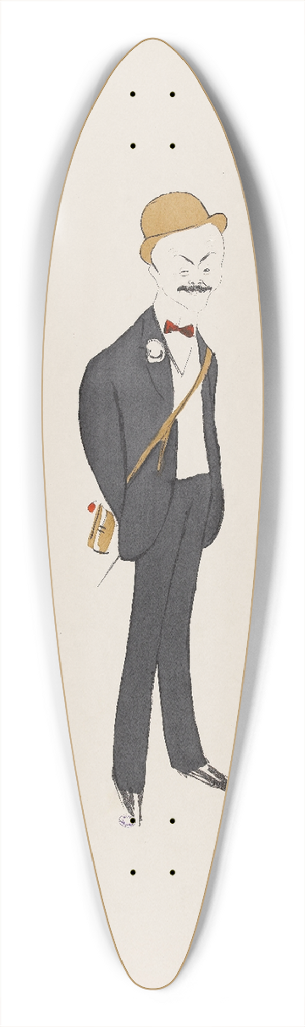 Georges Goursat (Sem) - Fernand Charron 39.3 inch art pintail longboard deck
