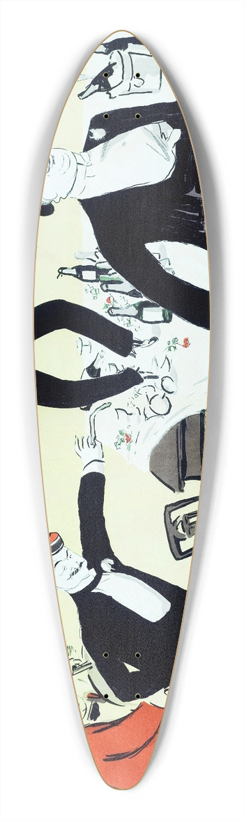 Georges Goursat (Sem) - Fin de soire chez Maxims 39.3 inch art pintail longboard deck