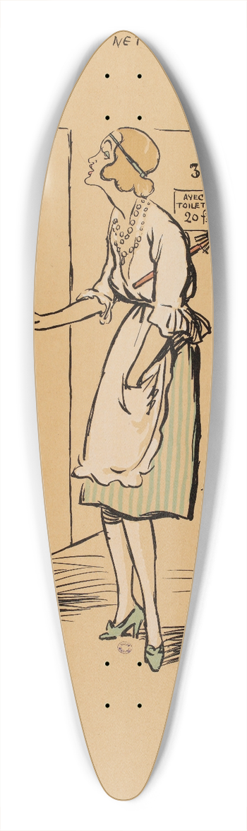 Georges Goursat (Sem) - Gaby Nets 39.3 inch art pintail longboard deck
