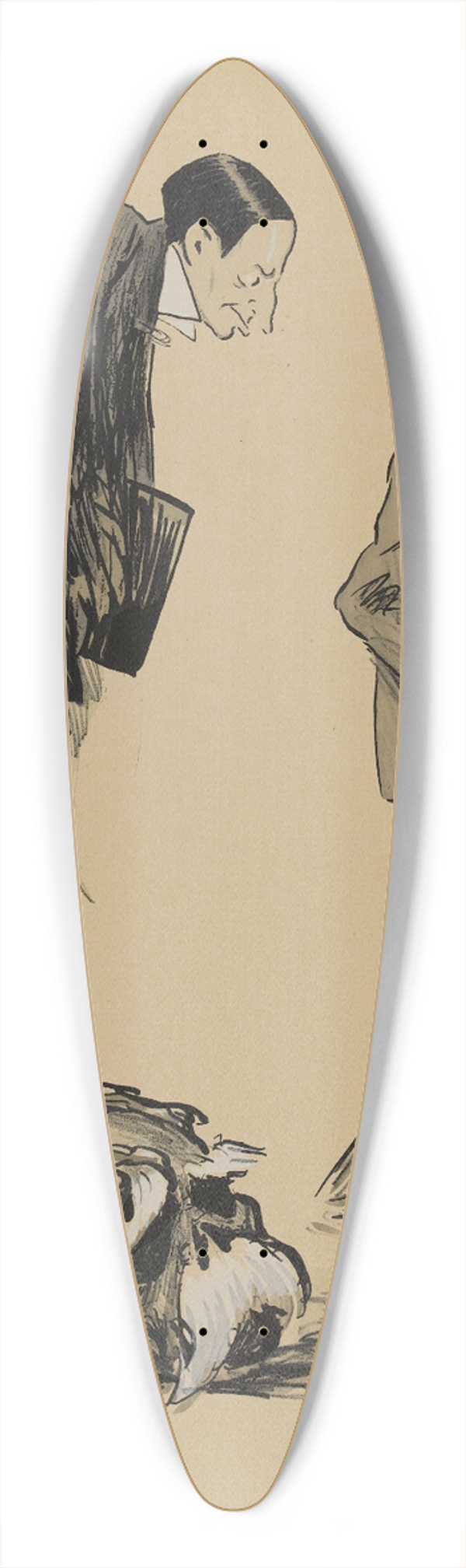 Georges Goursat (Sem) - Georges Mandel 39.3 inch art pintail longboard deck