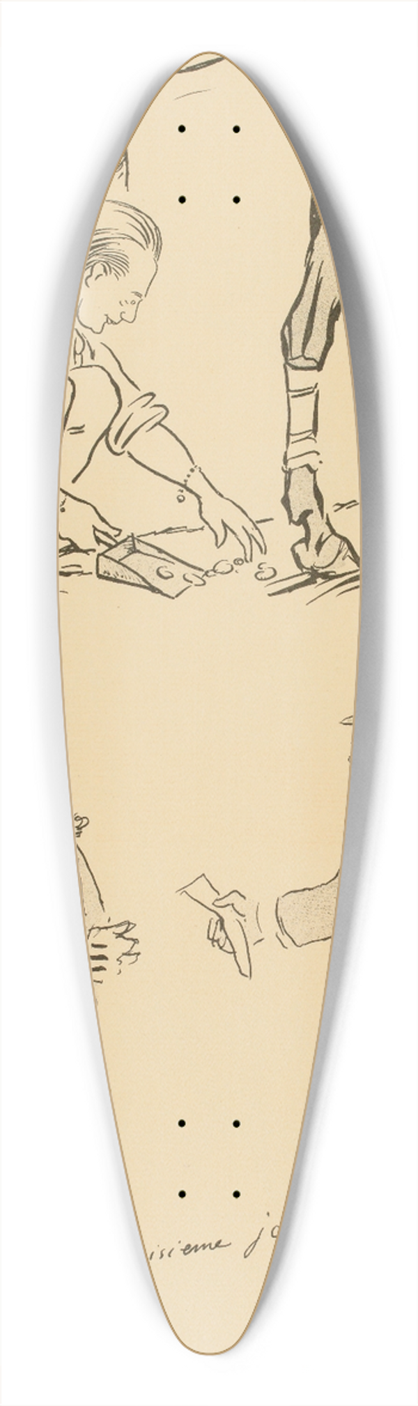 Georges Goursat (Sem) - Insensible 39.3 inch art pintail longboard deck