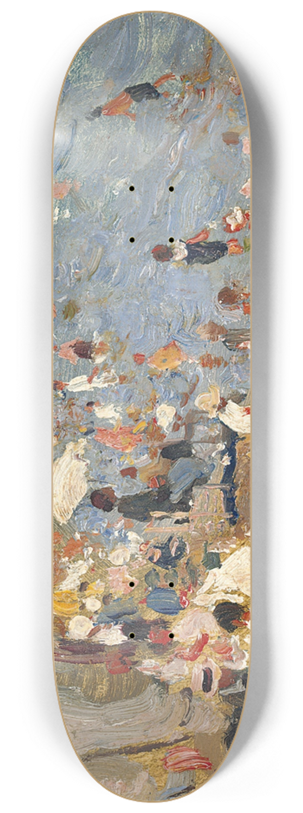 Cecilio Pl y Gallardo - La Playa,Figures On The Beach 8.25 inch art skate deck