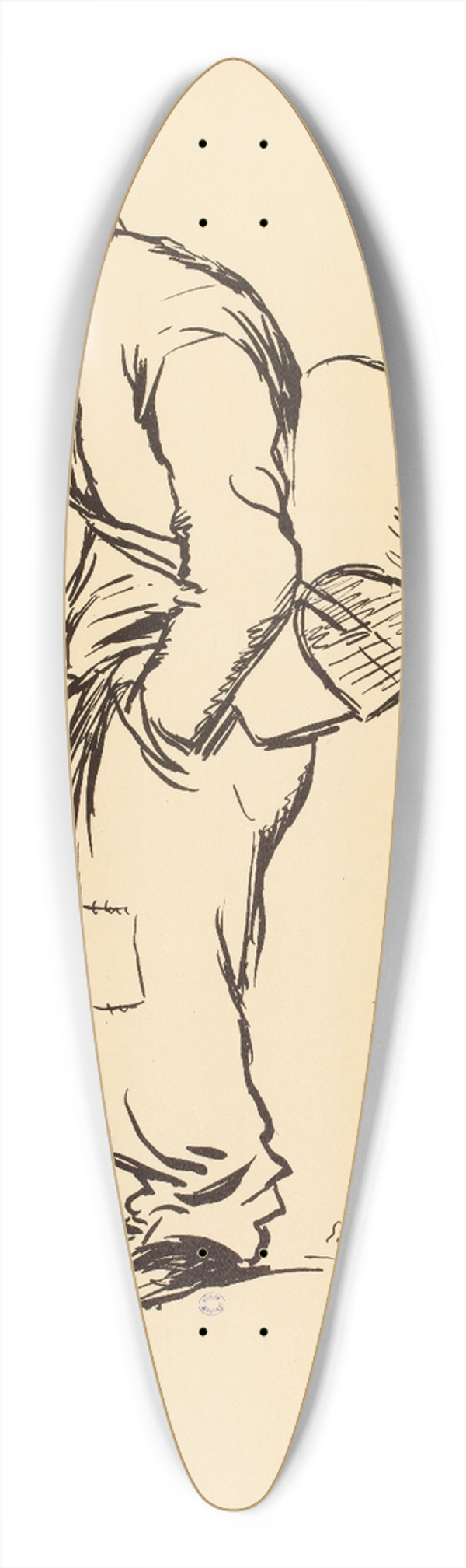 Georges Goursat (Sem) - Le compagnon Aristide 39.3 inch art pintail longboard deck