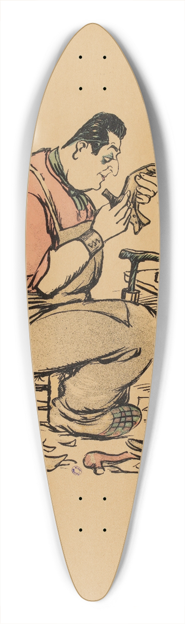 Georges Goursat (Sem) - Le cordonnier 39.3 inch art pintail longboard deck