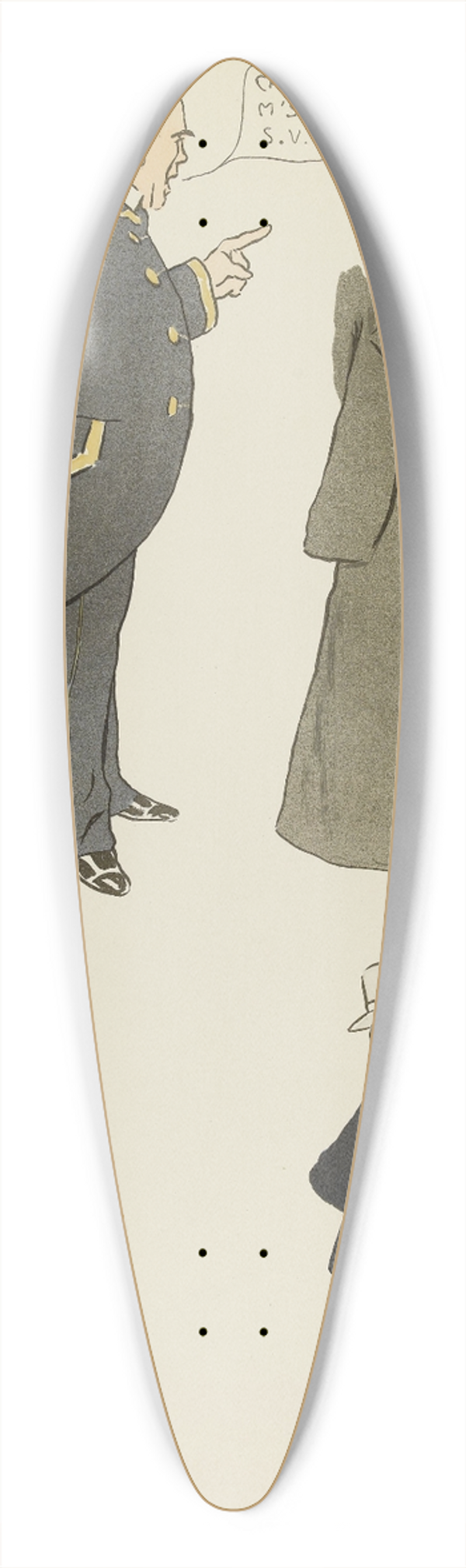 Georges Goursat (Sem) - melle Garibaldi, huissier, Prince de Thurn-et-taxis, le jockey Hoagan 39.3 inch art pintail longboard deck