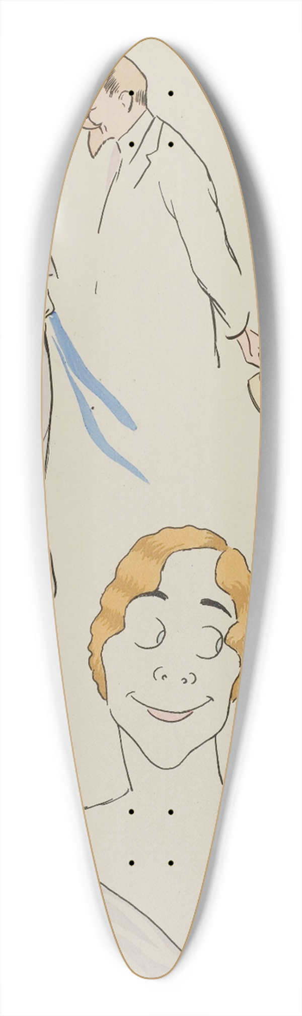 Georges Goursat (Sem) - M et Mme Doyen, Saint-Alay, M et Mme Charron 39.3 inch art pintail longboard deck