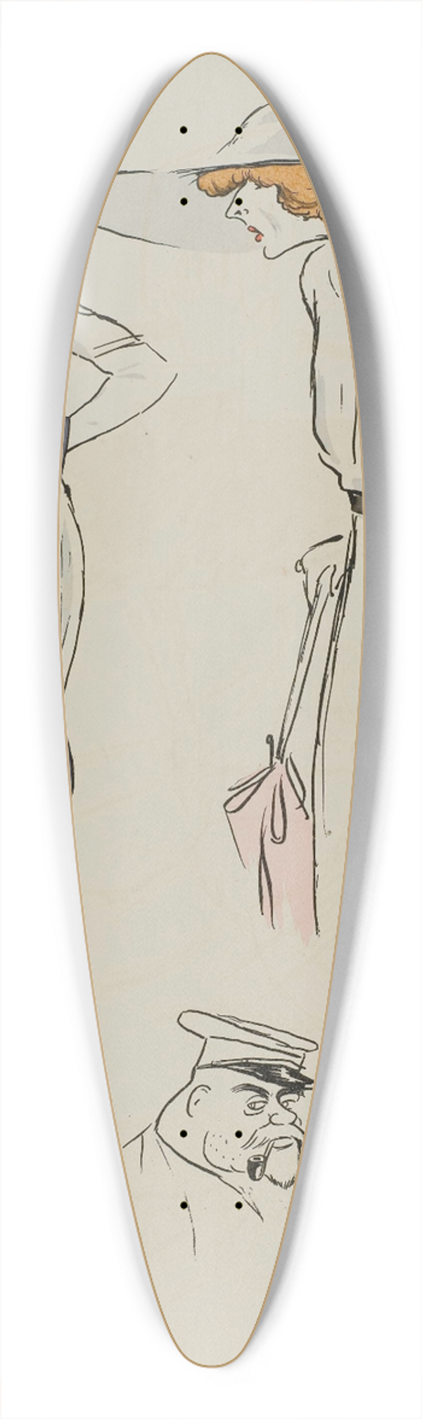 Georges Goursat (Sem) - Mme dArtex, Lise Radoline, M Deschamps 39.3 inch art pintail longboard deck