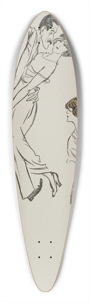 Georges Goursat (Sem) - Mme Heeren, Isadora Duncan 39.3 inch art pintail longboard deck