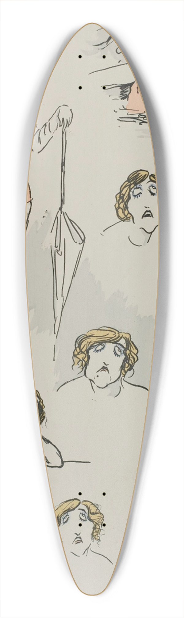 Georges Goursat (Sem) - Mme Morlange 39.3 inch art pintail longboard deck