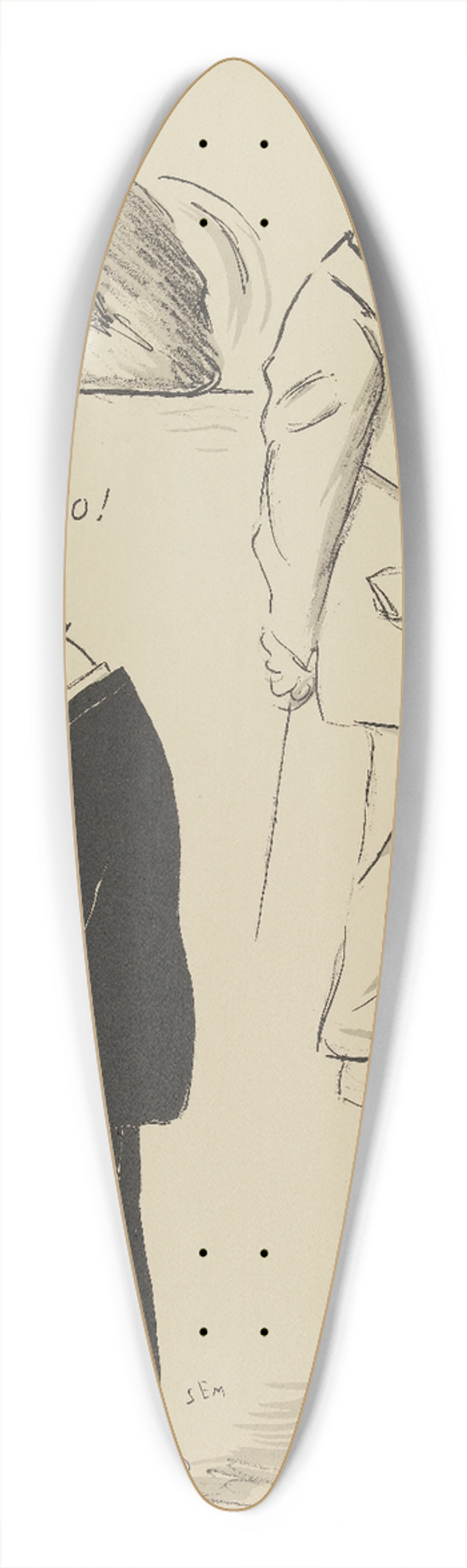 Georges Goursat (Sem) - Remember 39.3 inch art pintail longboard deck