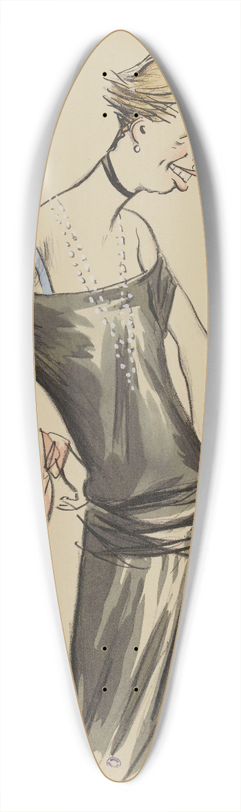 Georges Goursat (Sem) - une femme 39.3 inch art pintail longboard deck
