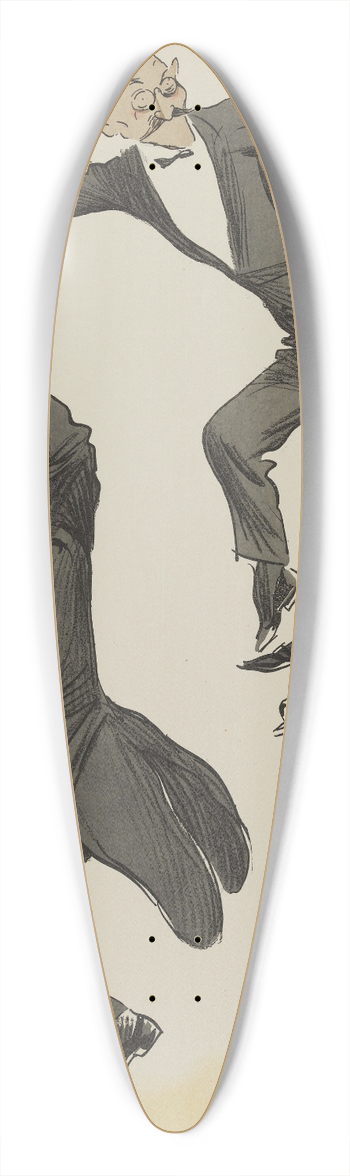 Georges Goursat (Sem) - Vieil-Castel et Barry Wall dansent 39.3 inch art pintail longboard deck