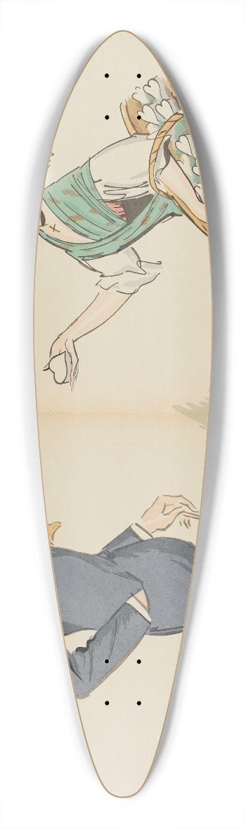 Georges Goursat (Sem) - Vive le Sire de Normandie 39.3 inch art pintail longboard deck
