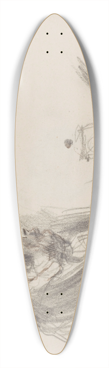 Georges Hugo - Personnage en buste devant une cafetire 39.3 inch art pintail longboard deck